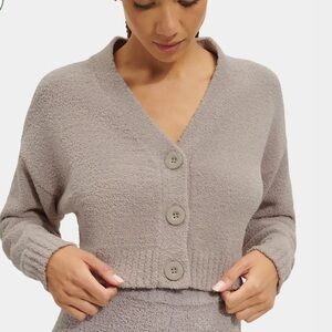 Ugg Nyomi cropped sweater cardigan cozy tan size XS